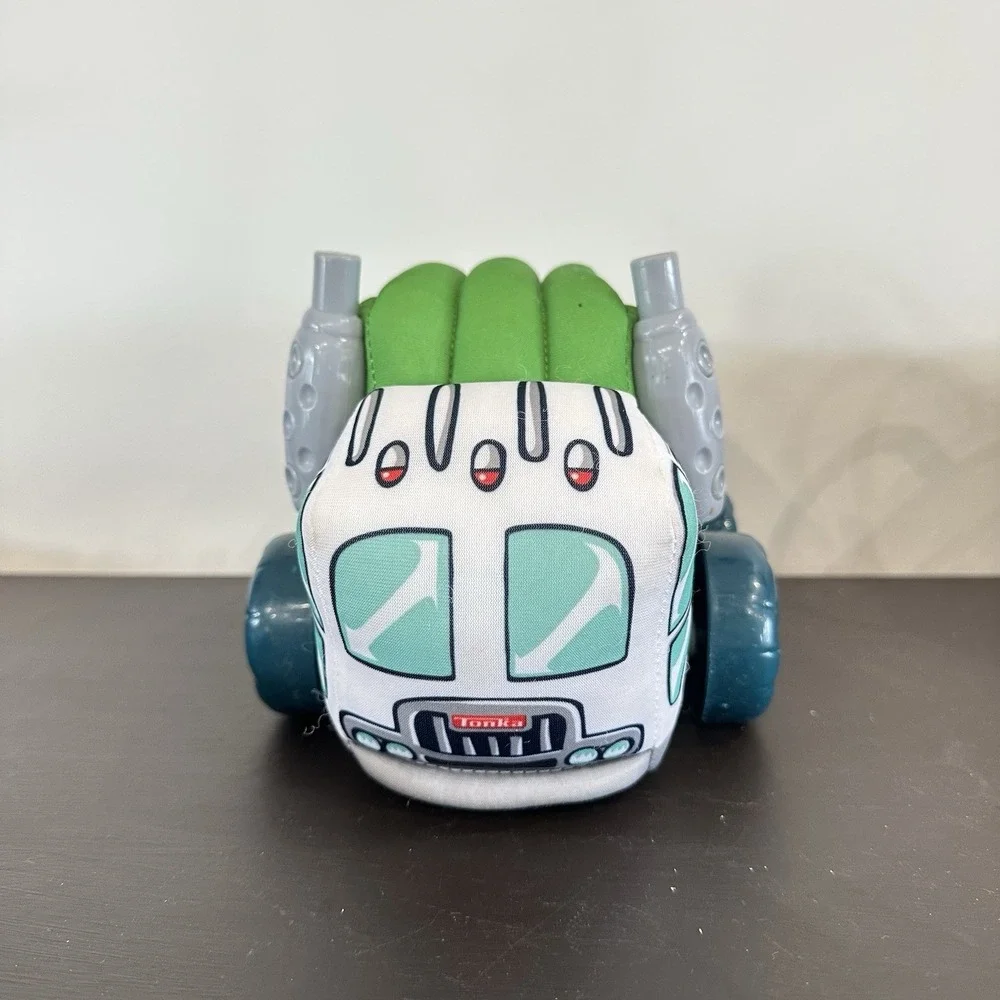 Tonka Soft Walkin Wheels 2014 Green Garbage Truck Toy Plush Car Animated Battery